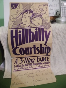 A 3-RING FARCE PROGRAM ,1950's, BY AUSTIN GOETZ-HillBilly Courtship-AS IS-GOOD - Bild 1 von 3