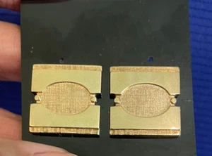 VINTAGE SWANK CLASSY ETCHED GOLD COPPER TONE SQUARE CUFF LINKS Signed - Picture 1 of 8