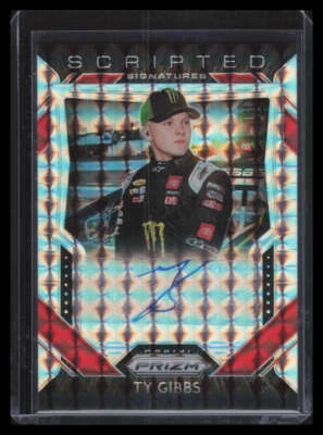 2020 Panini Prizm Scripted Signatures Silver Mosaic Ty Gibbs Rookie Auto 63/99 - Image 1 of 2