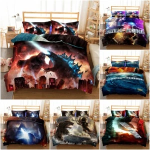 Boys Kids' Godzilla Bedding Set Quilt/Duvet Cover Set Single Double King Gift UK - Picture 1 of 25