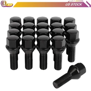 12x1.25 20Pcs Black Wheel Lug Studs Shank 28mm For Jeep Renegade Cherokee Dodge - Picture 1 of 9