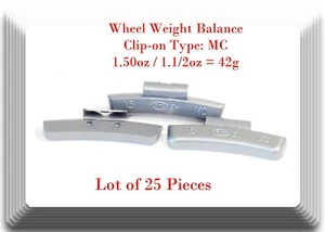 25 piezas Balance de peso de rueda con clip MC tipo 1,50 oz 42 g para todo tipo de llantas de aleación - Imagen 1 de 1