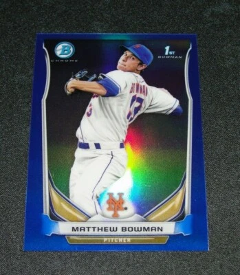 2014 Bowman Chrome MATTHEW BOWMAN #283 Mini Blue Refractor RC/20 Mets CARDINALS - Image 1 of 2