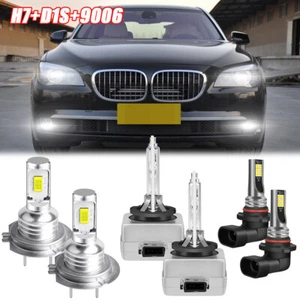 For BMW 750i 750Li 760Li 2006 2007 2008 LED HID Headlight Hi/Low+Fog Light Kit - Picture 1 of 20