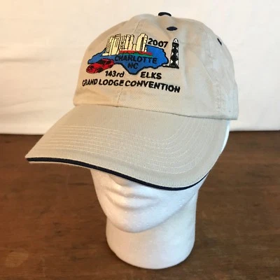 Gorra ajustable Elks 143rd Grand Lodge Convention 2007 Charlotte NC bronceada  Foto 1 de 4