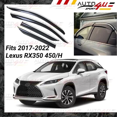 Fits for Lexus RX350 | 450h 17-22 Window Visors Shade Deflectors w/ Chrome Trims - Image 1 of 4