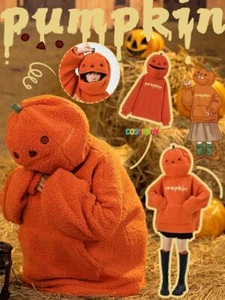 Halloween Pumpkin Head Costume Hoodie Hooded Pullover Thickening Woman Clothes - Picture 1 of 12