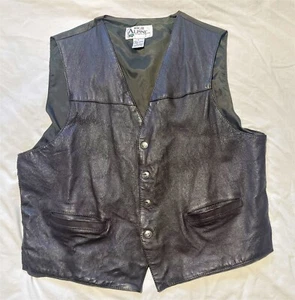 hochalpine Lederweste Herren Large braun Freizeit Boho Blokecore rustikal Rodeo - Bild 1 von 5