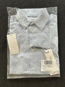 New Calvin Klein Boys Dress Shirt Slim Fit Size 8 Circle Pattern MSRP $39.50 NWT - Picture 1 of 3