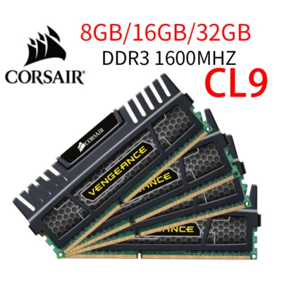 Corsair Vengeance 32GB 16GB 8GB DDR3 1600MHz CL9 CL10 Desktop PC Memory LOT UK - Image 1 of 4
