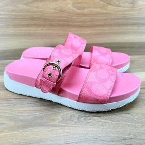 Sandali donna Coach Gwen taglia 10 B rosa limonata firmati plateau zeppa C8925 - Foto 1 di 12
