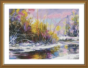 Hágalo usted mismo Kit Punto de Cruz "Acuarelas de Primavera" Naturaleza Artesanía Arte Regalo Único - Imagen 1 de 1