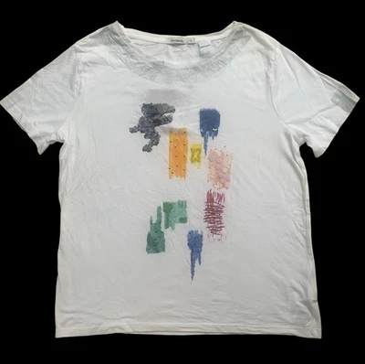 Camiseta Desigual Top Blanca Colorida Lentejuelas Canterbury Para Mujer Talla EU-XL / US-L Foto 1 de 4