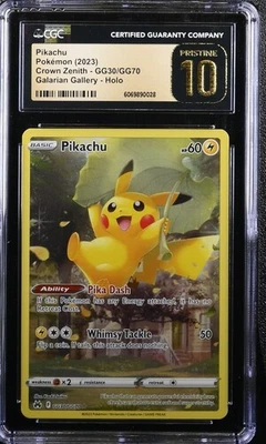 CGC 10 PRISTINE Pikachu GG30/GG70 Crown Zenith Galarian Gallery Pokemon 2023 - Image 1 of 2
