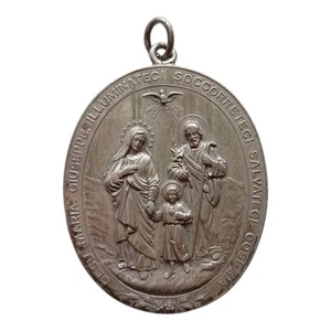 *HH* Medaglia Religiosa Votiva Devozionale Sacra Famiglia Memento Mori Ex Voto - Foto 1 di 8
