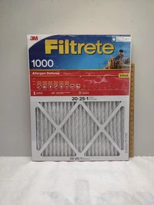 (L27) 3M Filtrete 20 x 25 x 1 Pleated Air Filter 2 Pack - Picture 1 of 2