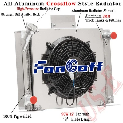 3Row Radiator Shroud Fan fit 83-94 Ford Ranger Compact Truck GM V8 Conversion - Image 1 of 4