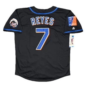 Jose Reyes 2004 New York Mets Shea 40° Patch Maglia Nera Uomo Taglia Large - Foto 1 di 3