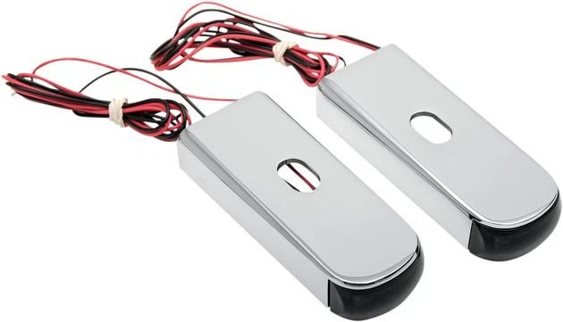 Luzes indicadoras de apoio de suspensão LED arte liga leve vermelha crua/lente de fumaça Harley Davidson Dyna - Imagem 1 de 1