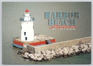Postal Harbor Beach Faro Michigan Lake Huron Bujía Estilo Playa Arena - Imagen 1 de 2