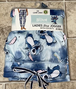 NWT Womens Briefly Stated Disney Stitch PJ Sleep Lounge Jogger Pants Size 3X - Picture 1 of 12
