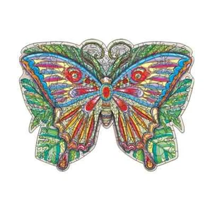 Butterfly Wooden Jigsaw Puzzle – 191 Laser-Cut 3D Pieces, 16.49" x 12.44" Large - Picture 1 of 6
