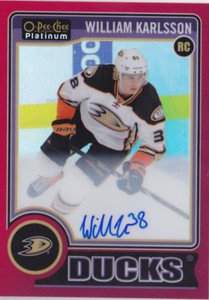 14-15 OPC Platinum William Karlsson /50 Auto Rookie RED Rainbow Golden Knights