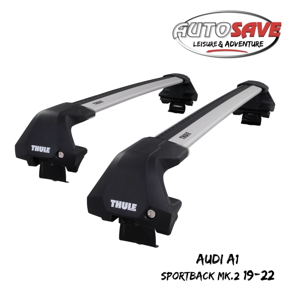 Barras de techo de aluminio plateadas Thule WingBar Edge para Audi A1 Sportback Mk.2 19-22 Foto 1 de 1