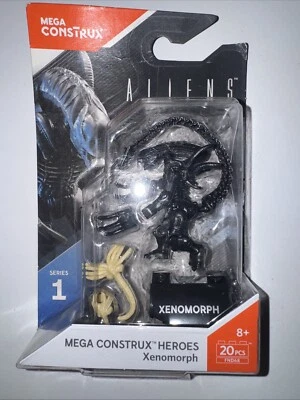 Mega Construx Heroes Series  Aliens XENOMORPH Mini Figure Grey w/Facehuggers  - Image 1 of 4