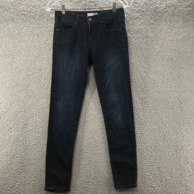 Pantalones de mezclilla David Kahn Brenda para mujer tiro bajo ajustados al tobillo desgastados lavado oscuro talla 27 Foto 1 de 4