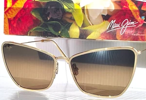 Maui Jim PUAKENIKENI Polished GOLD POLARIZED Bronze GLASS Sunglass HS823-16 - Picture 1 of 23
