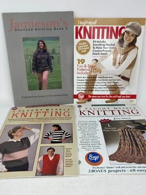I Taught Myself Knitting for Beginners by Boye 4 pc Lot Booklets & DVD + BONUS - Image 1 of 4