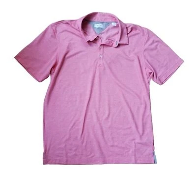 Adidas AdiPure Performance Sweat Wicking Golf Polo Pink Men's Size Medium Resort - Image 1 of 4