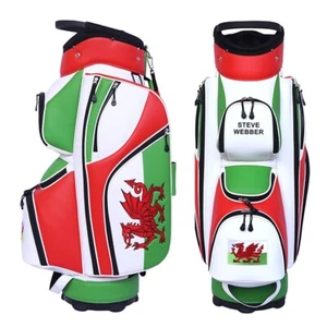 Welsh Flag golf cart bag fully customised with your name & logos - Picture 1 of 1