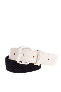 EMPORIO ARMANI Belt Size 66 / M / 10-12Y Contrast Leather Elasticated Woven