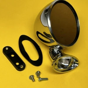 4" Bullet mirror Door or guard mount Stainless steel + Chrome AAA-1468 - Picture 1 of 4