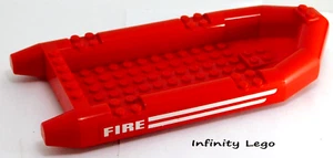 LEGO Red Large Fire Boat Inflatable 22x10x3 Rubber Raft Dinghy (62812 7213) x1 - Imagen 1 de 2