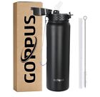 Bouteille d'eau de sport GOPPUS 32 oz 1 litre, bouteilles en acier inoxydable