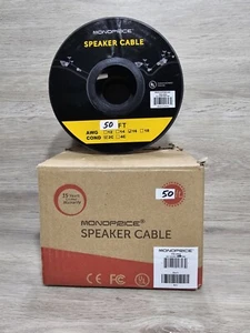 Monoprice Speaker Wire, CL2 Rated, 2-Conductor, 16AWG, 50ft, Black - Picture 1 of 3