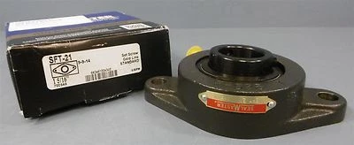 Cojinete de bloque de brida SealMaster: SFT-21, eje de 1-5/16" de diámetro, 2 pernos Foto 1 de 4
