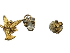 Lot Of 3 Gold-Tone Guardian Angels Lapel Pins Welcomes You With Open Arms - Picture 1 of 7
