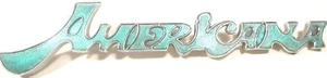 WURLITZER -- todas las series 3700 JUKEBOX venta de piezas: 10" LOGOTIPO METAL "AMERICANA" - Imagen 1 de 2