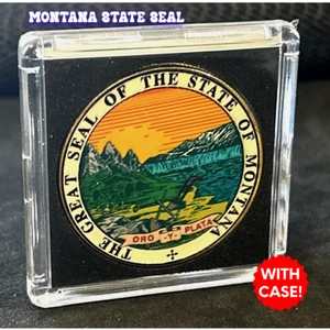 Moneta sfida da collezione MONTANA MO State Seal colorata CON CUSTODIA NUOVA! - Foto 1 di 15