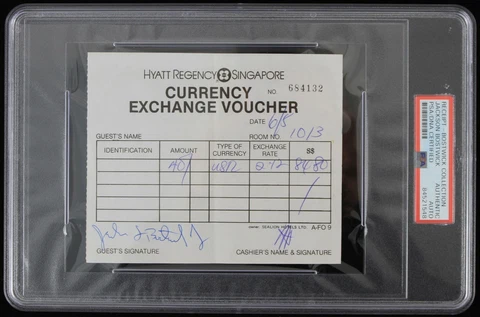 1974-1975 Jackson Bostwick Shazam! Signed Hyatt Regency Receipt (PSA/DNA) Cover
