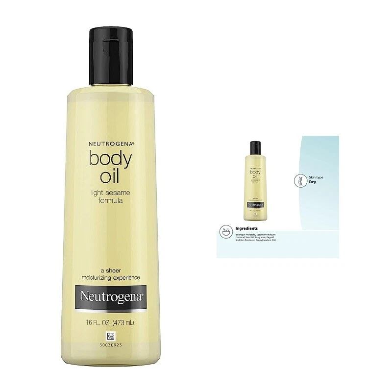 Масло для тела Neutrogena легкая формула кунжута чистый увлажняющий крем для сухой кожи 16 жидк. Oz - Изображение 1 из 4