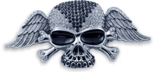 Winged Skull Rhinestone Belt Buckle - Picture 1 of 1