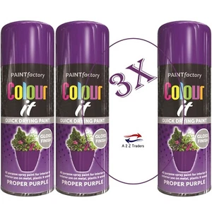 3x Pintura en aerosol púrpura adecuada brillo madera metal spray 250 ml - Imagen 1 de 5