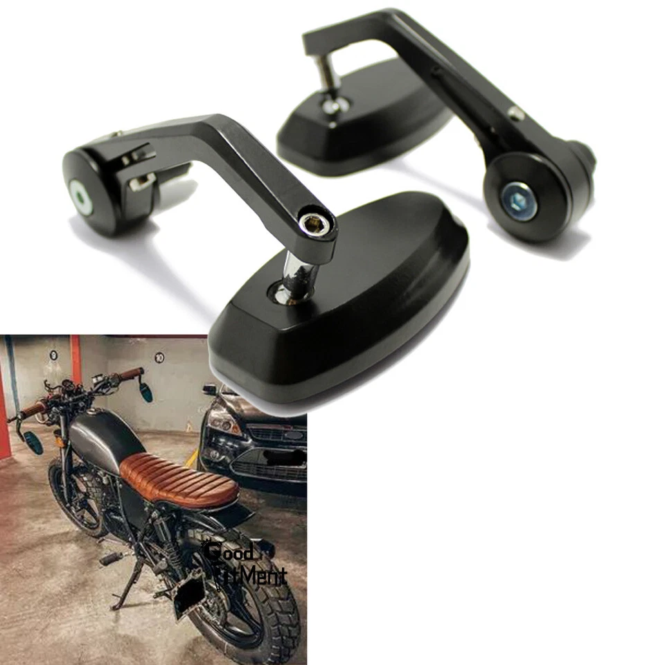 CNC Black Motorcycle 7/8" 22MM Handlebar Bar End Side Mirrors For Suzuki GN125 - Image 1 of 4