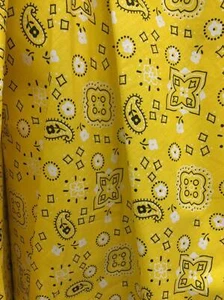 Bandana Print Poly Cotton 58 Inch Wide Fabric by The Yard Yellow - Picture 1 of 1