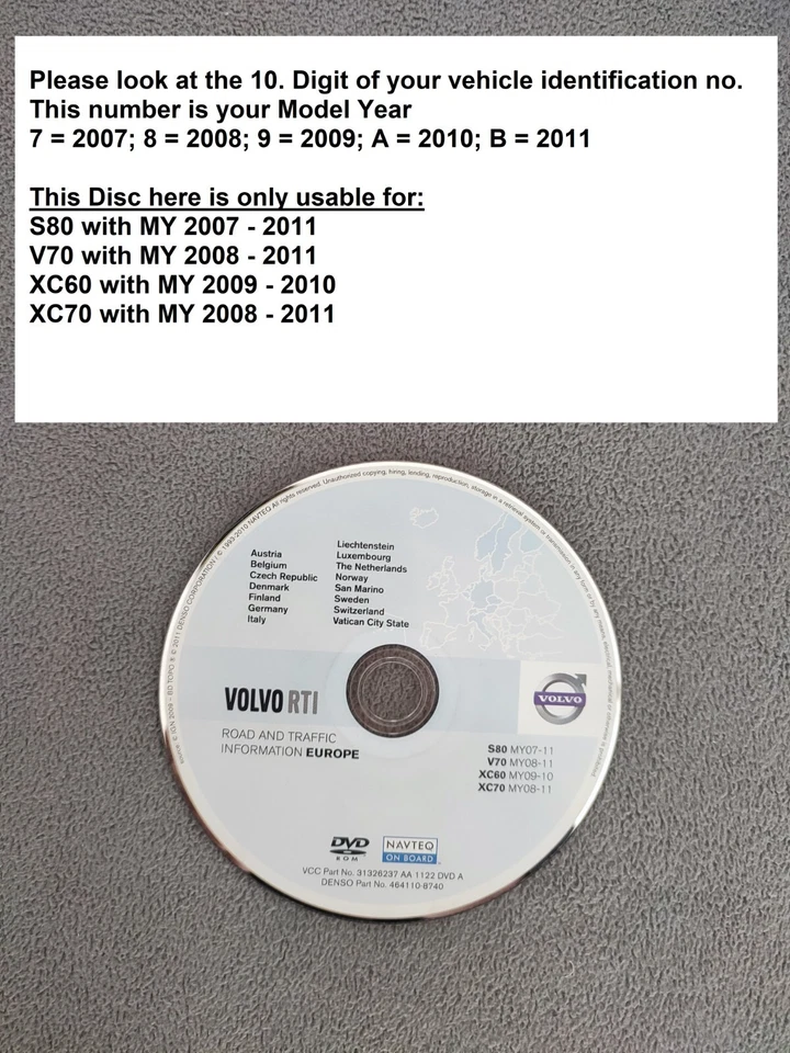 DVD Navigation VOLVO RTI DEUTSCHLAND SCANDINAVIA ITALIA 2011 S80 V70 XC60 XC70 - Bild 1 von 1